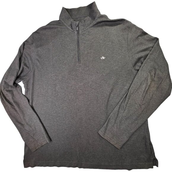 Fish Hippie Quarter Zip Pullover Mens XL Charcoal Gray Cotton Modal Mock Layer - Picture 1 of 12